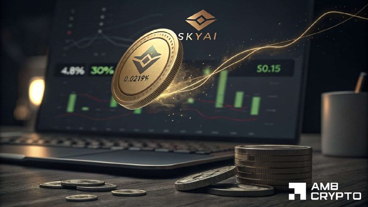 SKYAI взлетает на 30% на фоне наращивания лонг-позиций — трейдеры нацелены на зону $0,15