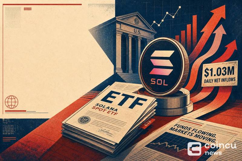 米国スポットSOL ETF、日次純流入額が$1.03 millionに