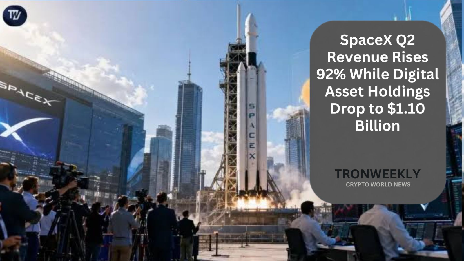 Выручка SpaceX во 2-м квартале выросла на 92% на фоне снижения цифровых активов до $1,10 млрд