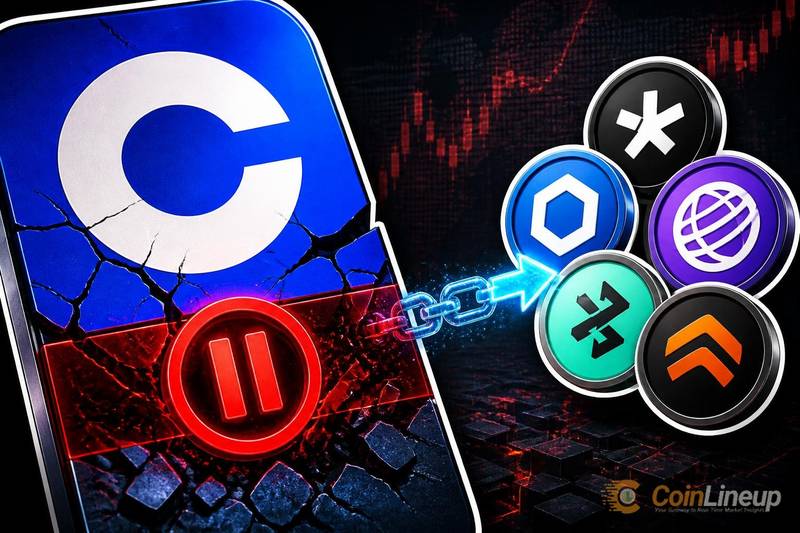 Coinbase приостанавливает торги по пяти токенам, вывод средств остается открытым