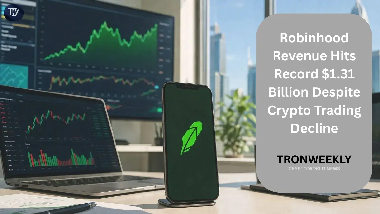Robinhood erzielt im Q2 trotz Rückgangs im Krypto-Handel Rekordumsatz von 1,31 Milliarden US-Dollar