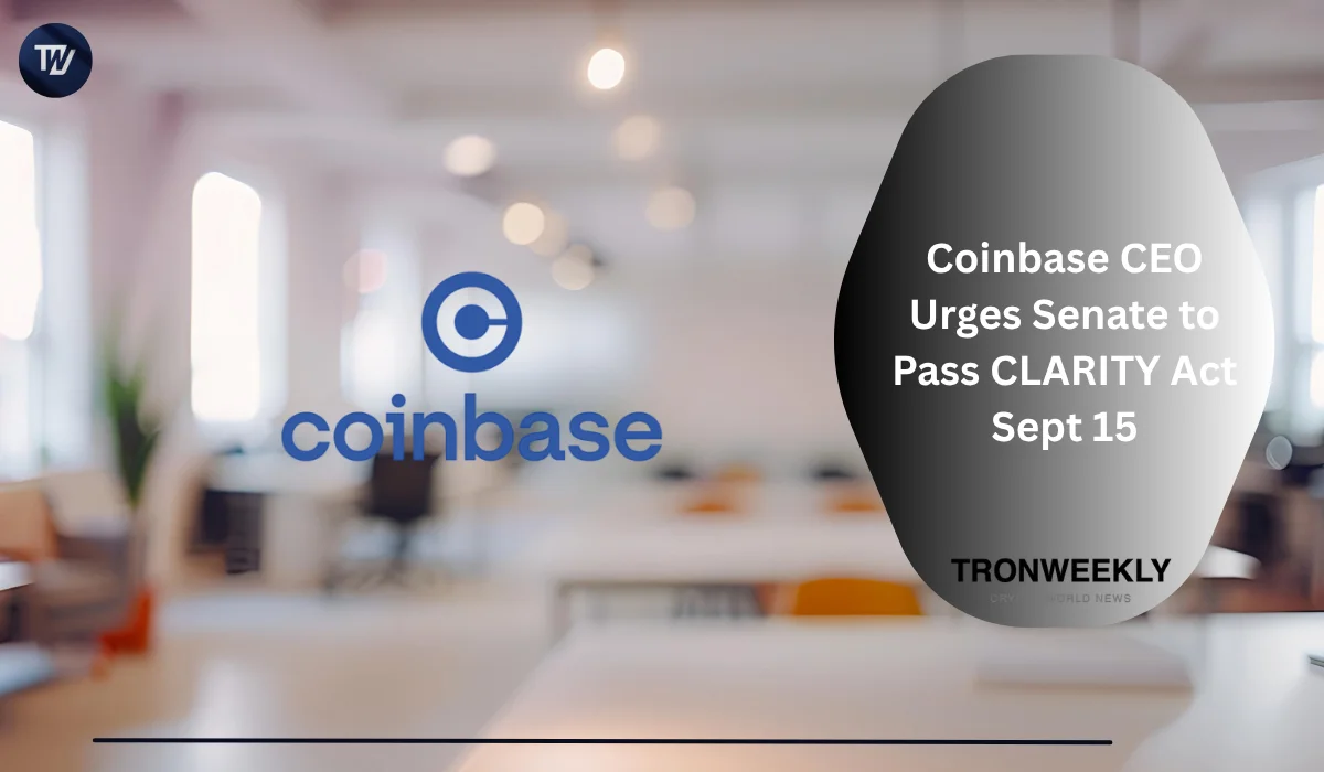Генеральный директор Coinbase Брайан Армстронг призывает Сенат принять закон CLARITY 15 сентября