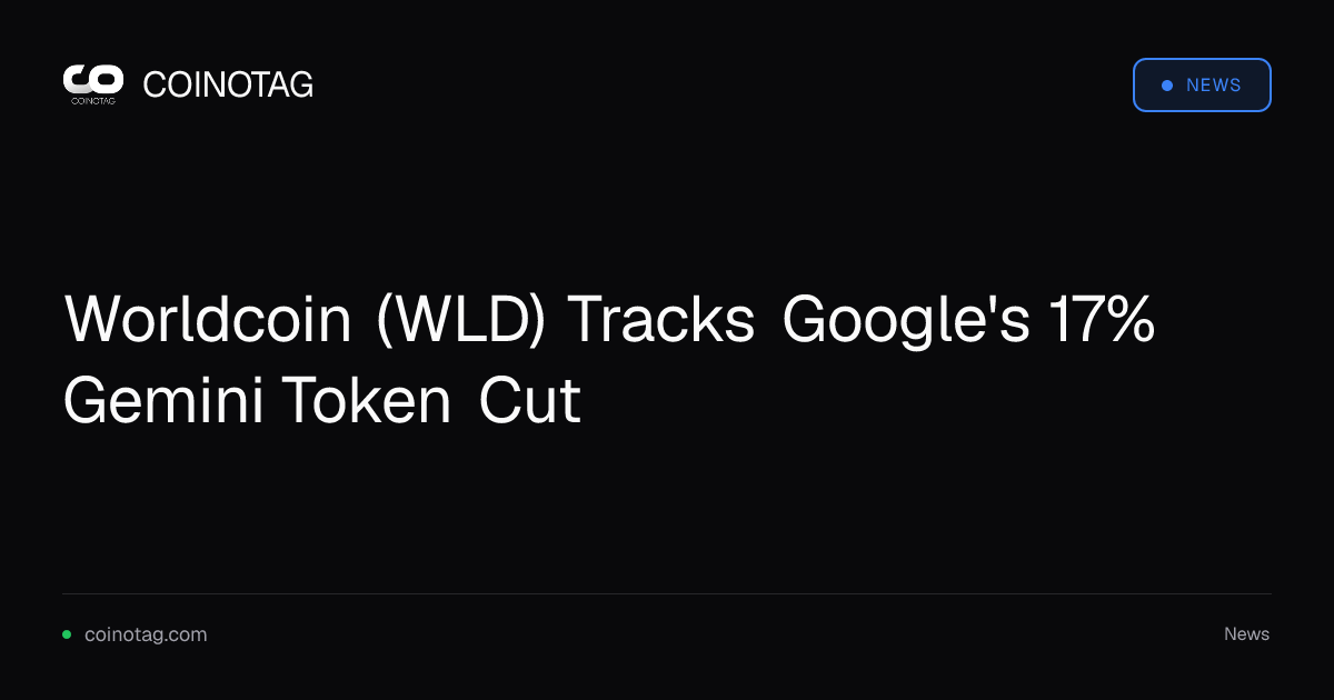 Worldcoin (WLD) sigue el recorte del 17% de tokens Gemini de Google