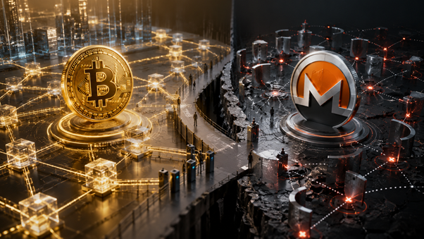 Monero против Bitcoin: конфиденциальность, регулирование и меняющийся ландшафт бирж