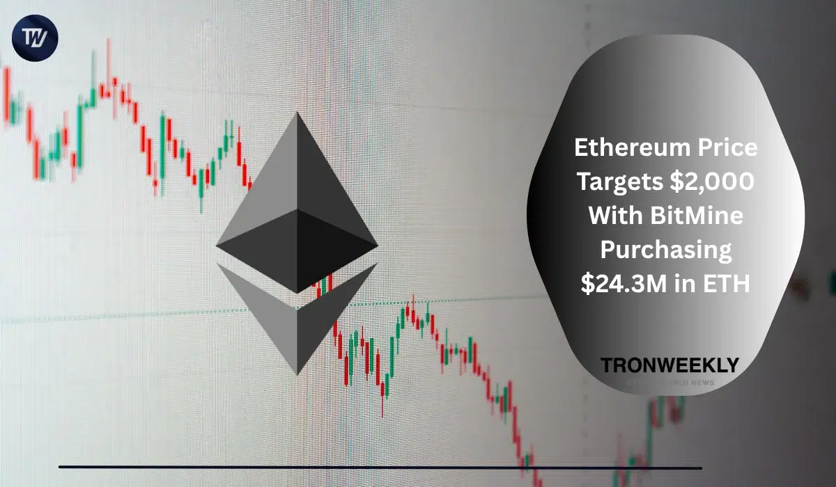 Ethereum Consolidates Near $1,880 as BitMine Acquires $24.3M in ETH