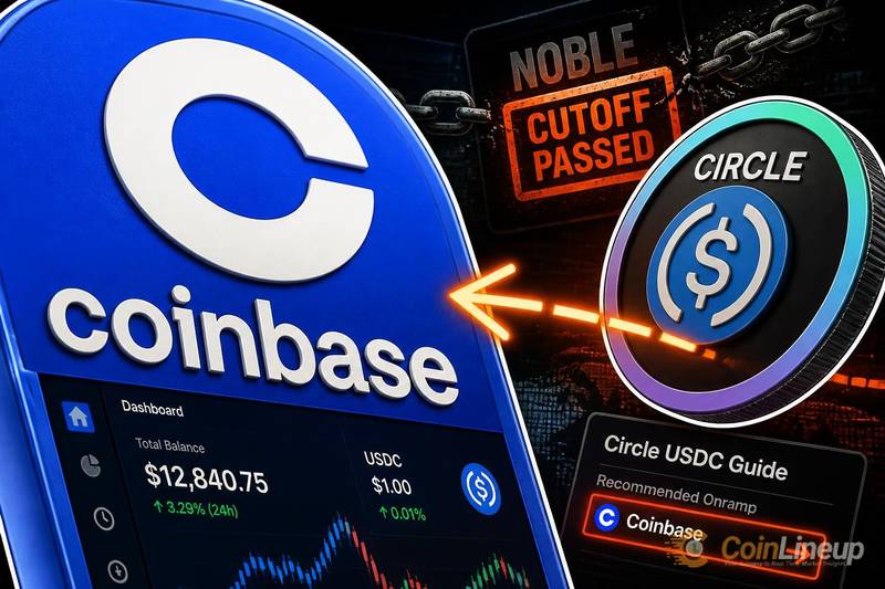 La scadenza di Coinbase per USDC su Noble è passata, ma la guida di Circle indirizza ancora gli utenti verso Coinbase