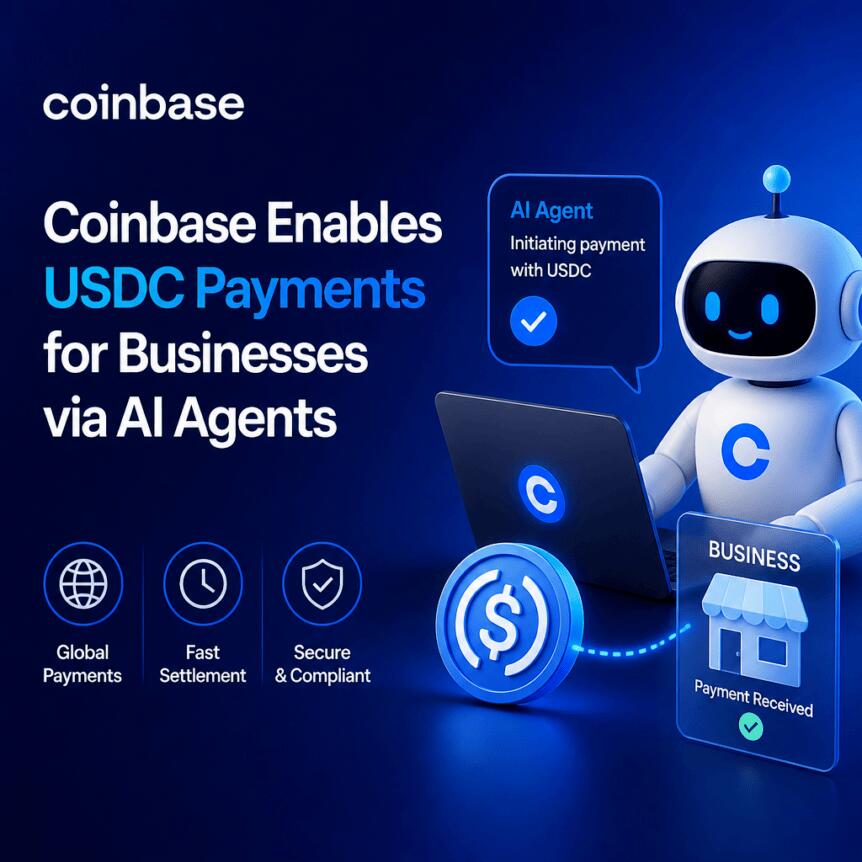 Coinbase запускает USDC-платежи для бизнеса через ИИ-агентов с использованием стандарта x402