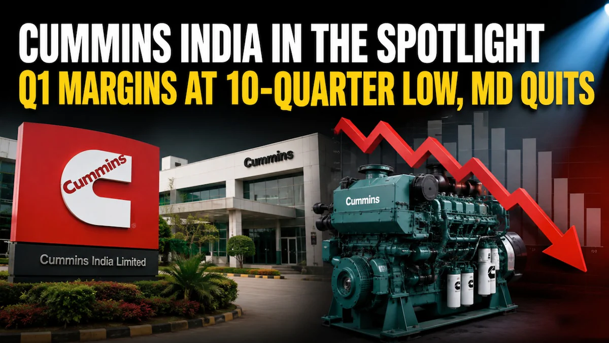 Le azioni Cummins India crollano del 5% mentre i margini del primo trimestre toccano il minimo di dieci trimestri; il Managing Director si dimette