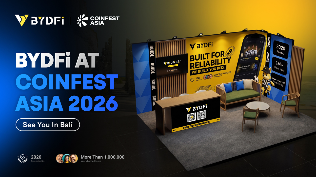 BYDFi присоединяется к Coinfest Asia 2026 в качестве золотого спонсора, налаживая связи с институтами, разработчиками и трейдерами на Бали
