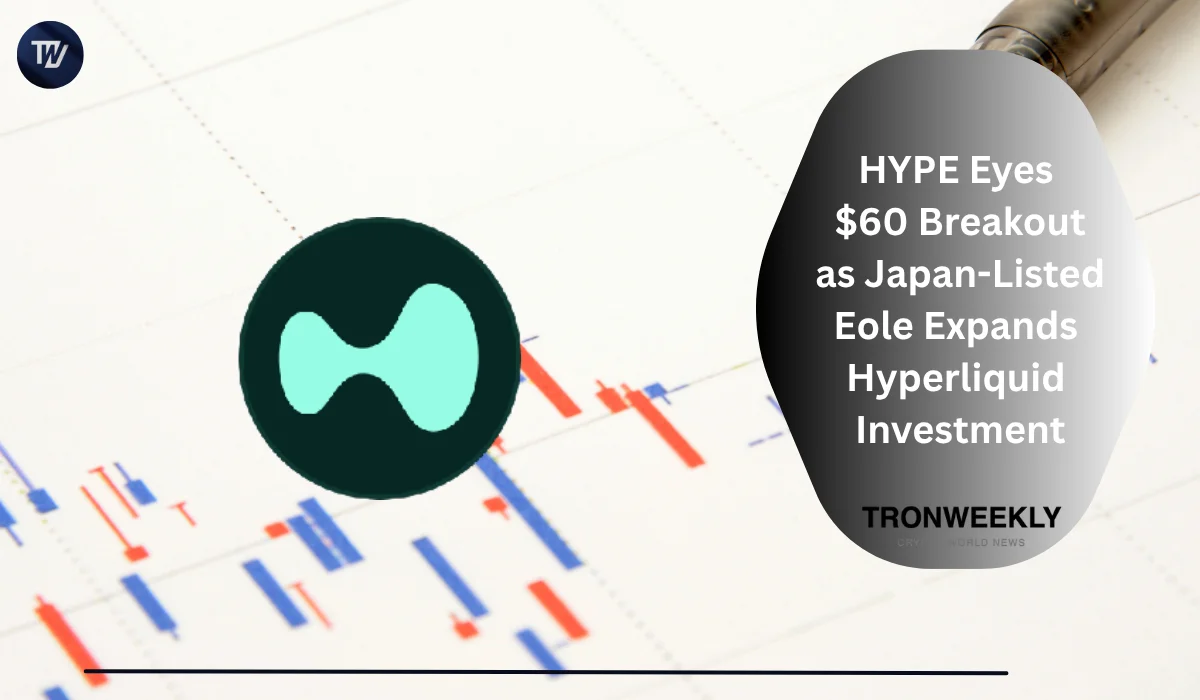HYPE нацелен на пробой $60, пока котирующаяся в Японии Eole расширяет инвестиции в Hyperliquid