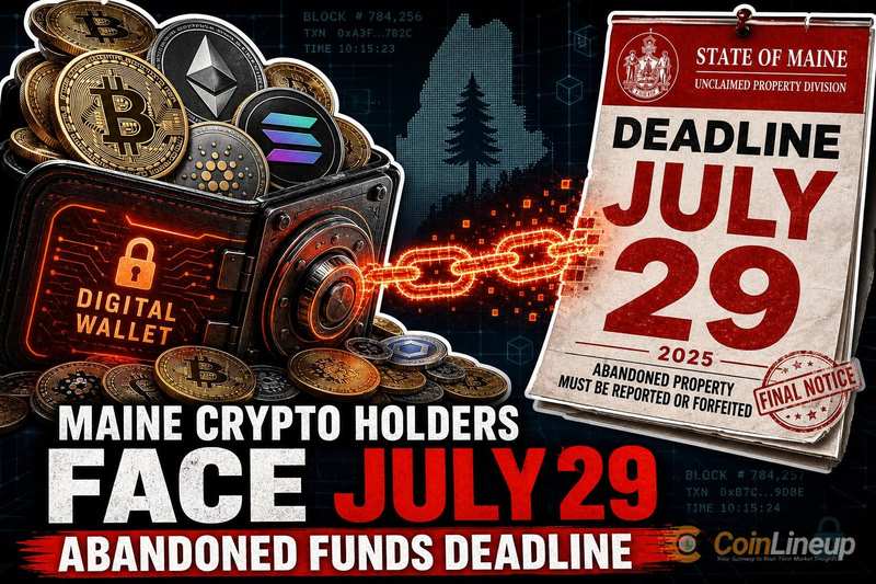 Los tenedores de criptomonedas en Maine enfrentan una fecha límite del 29 de julio por activos digitales abandonados