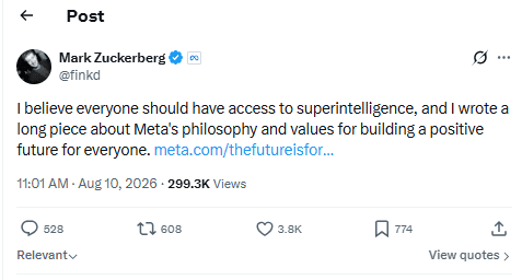 Meta Pianifica Superintelligenza Personale Gratuita per Tutti a Livello Globale