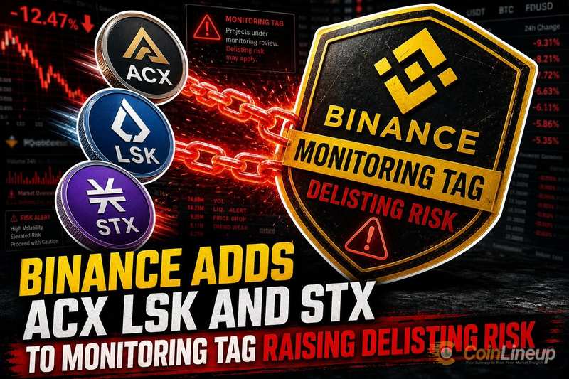 Binance、ACX、LSK、STXを高リスクトークン向けMonitoring Tagに追加