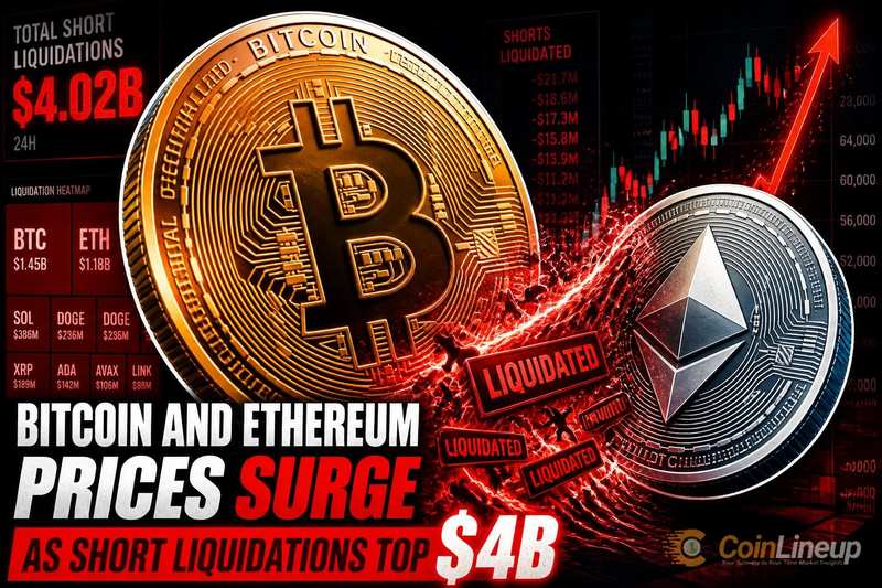 Цены на Bitcoin и Ethereum резко выросли на фоне ликвидаций коротких позиций свыше $4 млрд