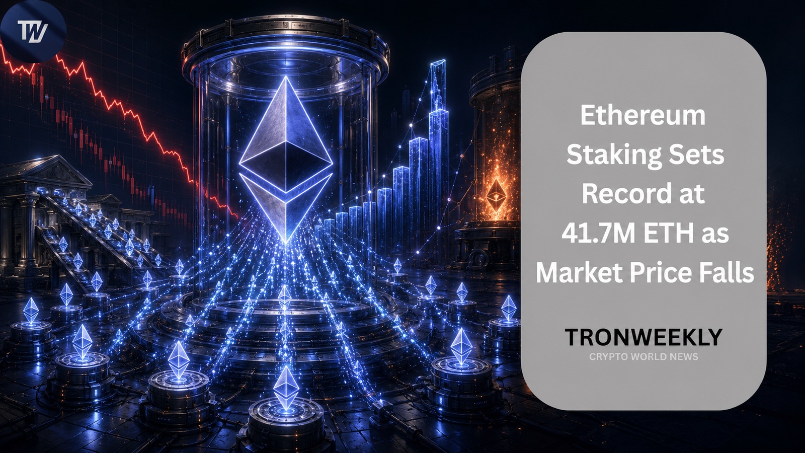 Ethereum Staking Bereikt Record van 41,7M ETH Terwijl Prijs Daalt Door 2026