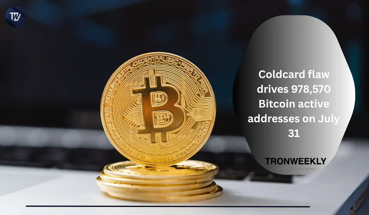 Coldcard Firmware Flaw Triggers Spike in Bitcoin Active Addresses to 978,570