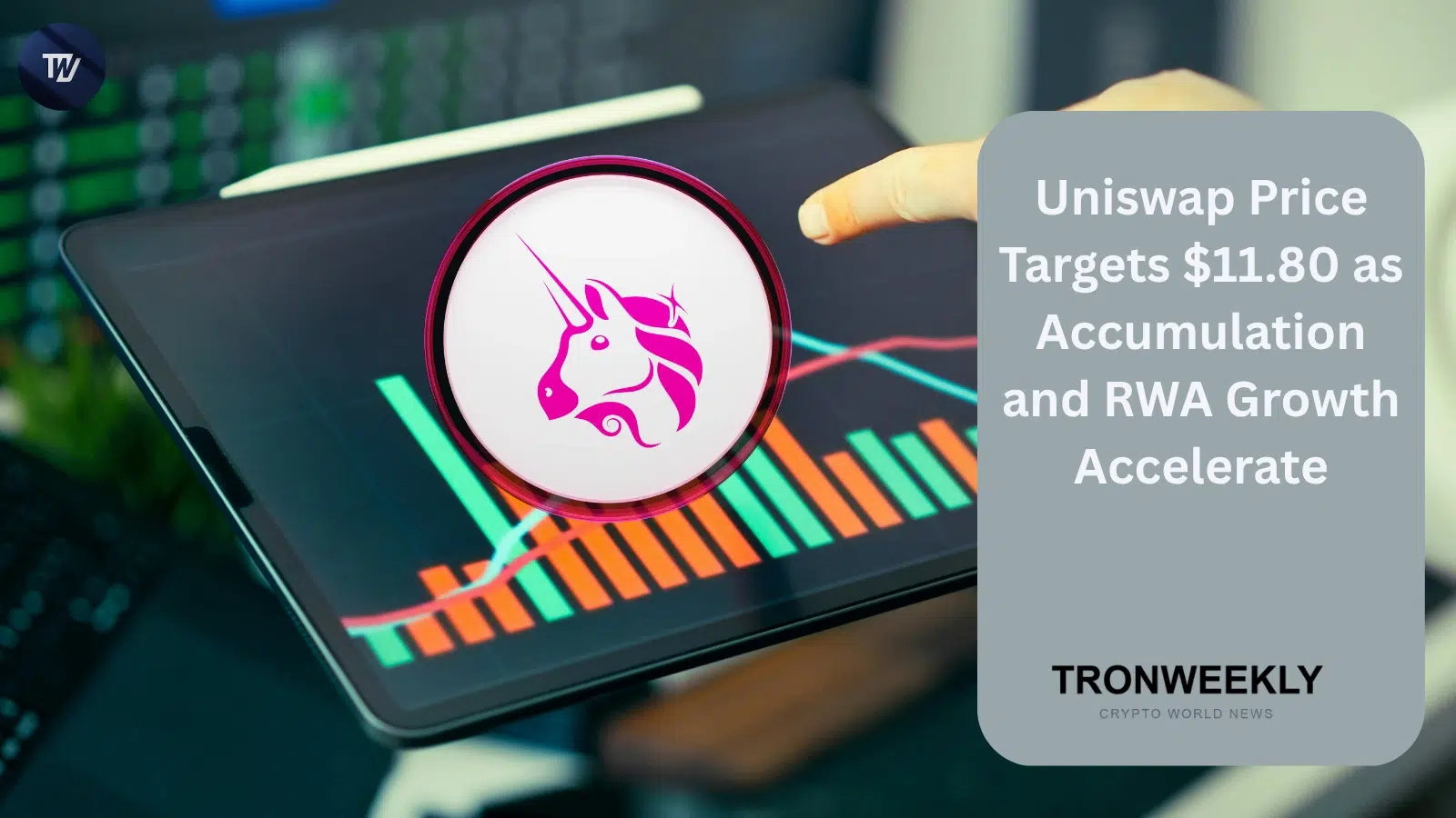 Uniswap、蓄積の進行とRobinhood Chainでのトークン化株式取引量10億ドル突破を受け11.80ドルを視野