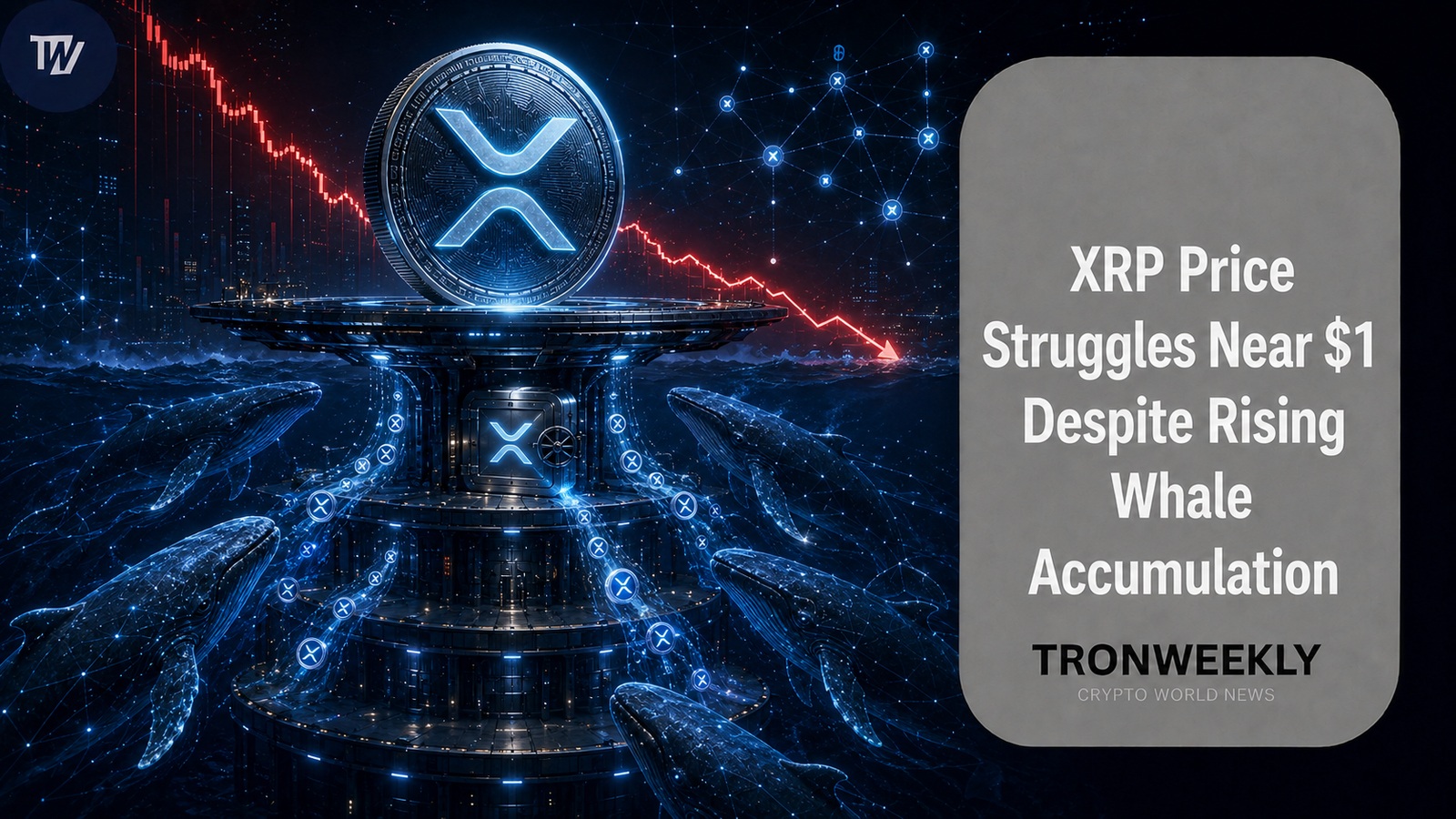 XRP notiert nahe 1 USD, während Wale ansammeln und die Netzwerkaktivität steigt