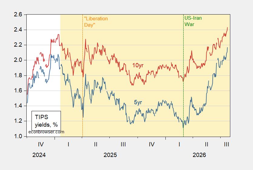 TIPS Yields Climb: 5-Year and 10-Year Real Rates on the Rise