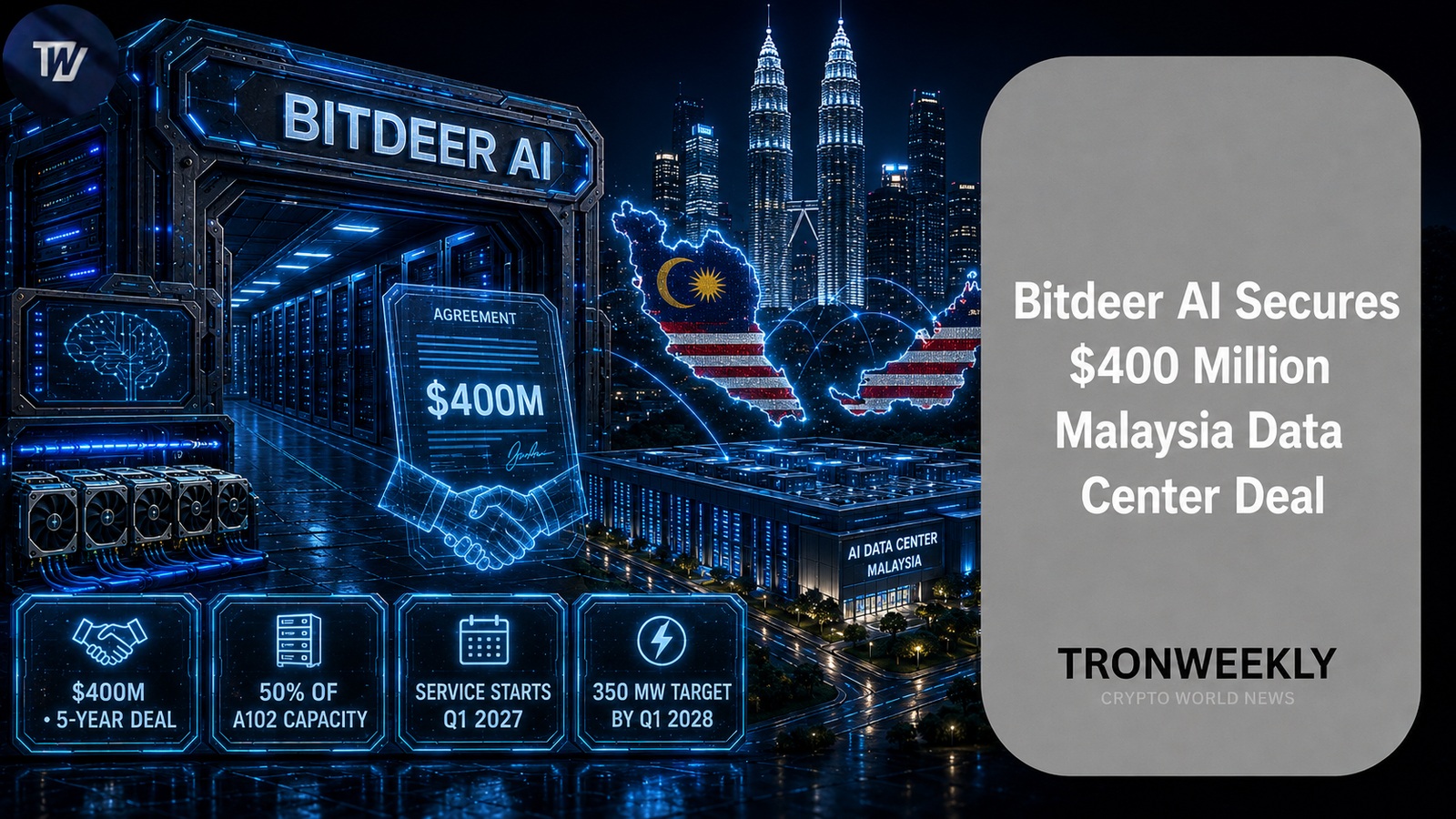 Bitdeer AI Signs $400 Million Five-Year Deal for Malaysia Data Center Capacity
