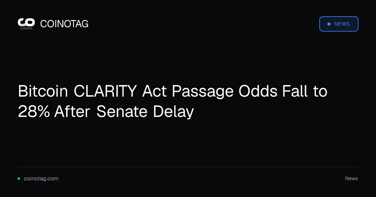 Le probabilità di approvazione del CLARITY Act scendono a un minimo storico dopo il rinvio al Senato