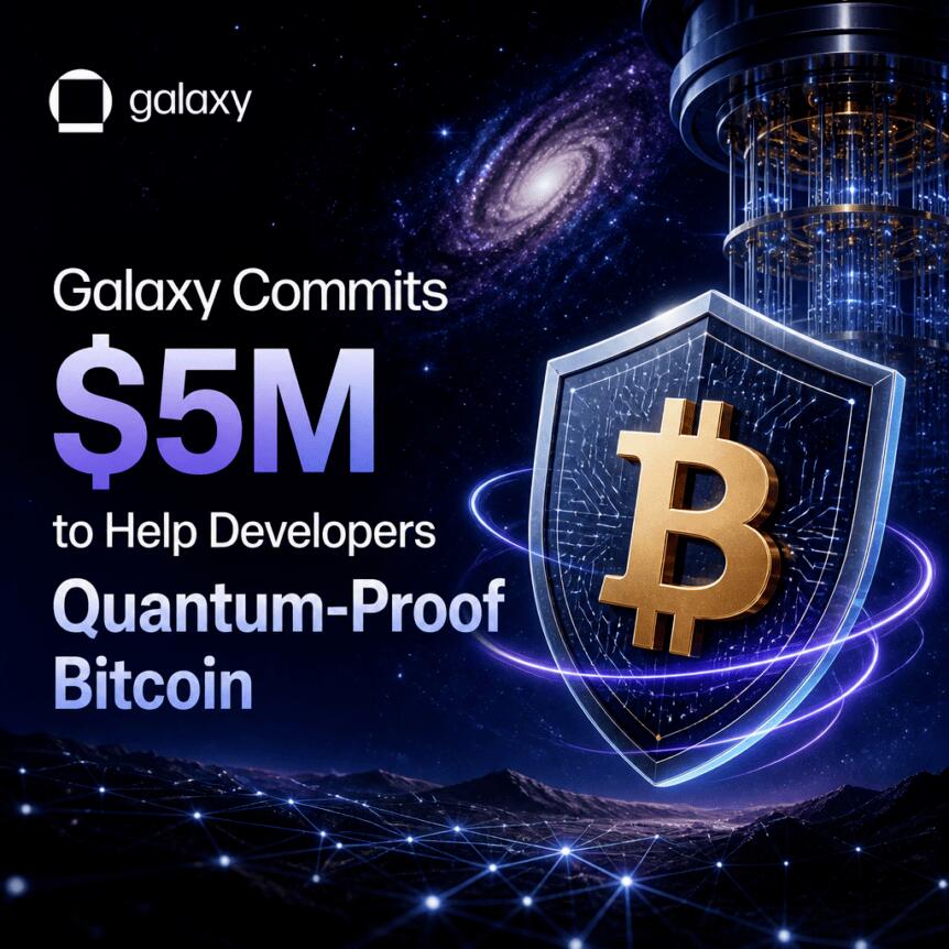 Galaxy przeznacza do 5 mln USD na rozwój postkwantowego bezpieczeństwa Bitcoin
