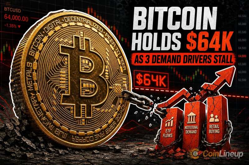Bitcoin Holds $64,000 as Three Demand Drivers Stall