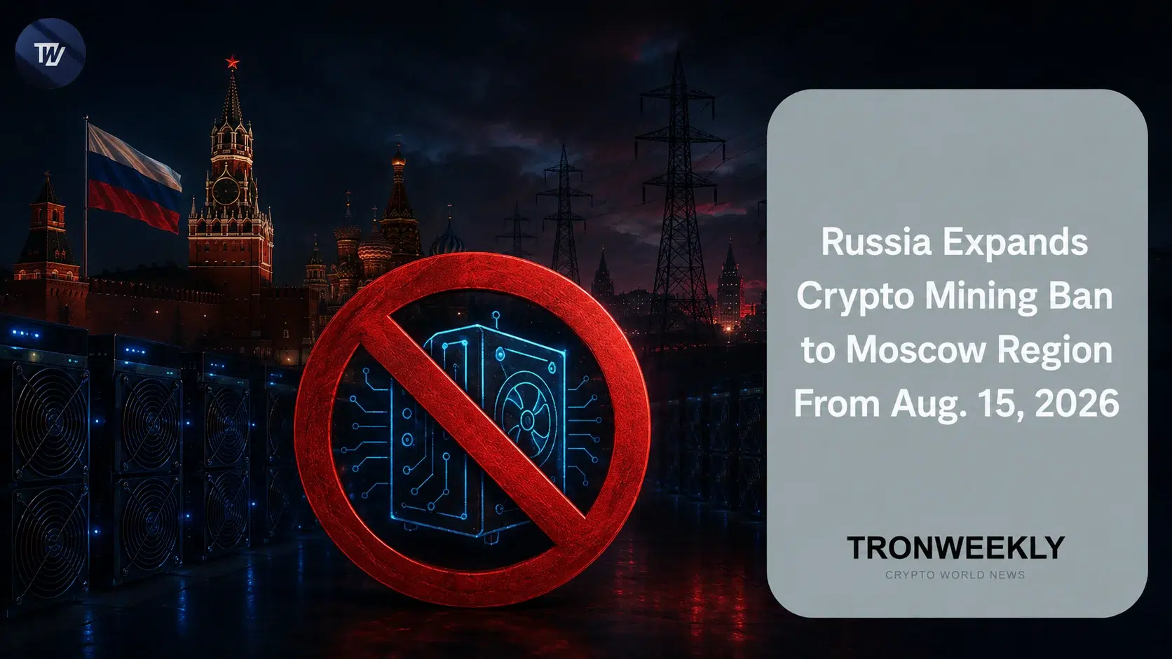 La Russia estende il divieto di mining di criptovalute a Mosca e ad alcune aree della regione di Kursk a partire dal 15 agosto