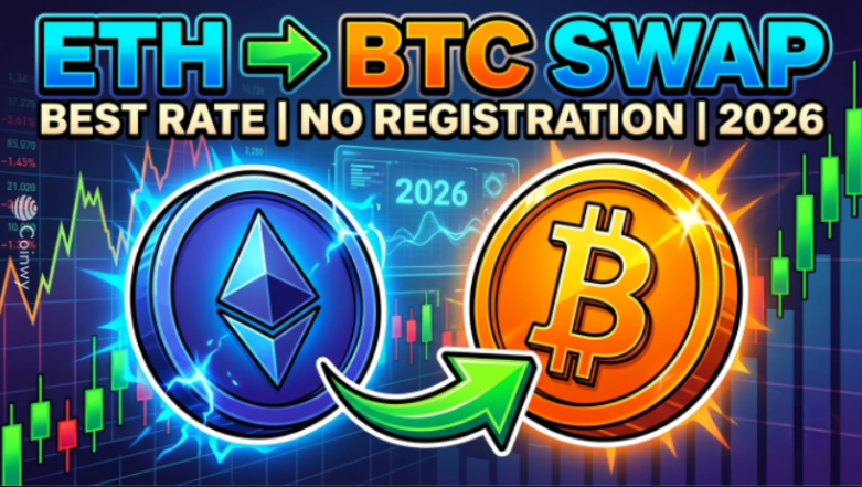 ETH naar BTC-swap: beste no-registration diensten in 2026