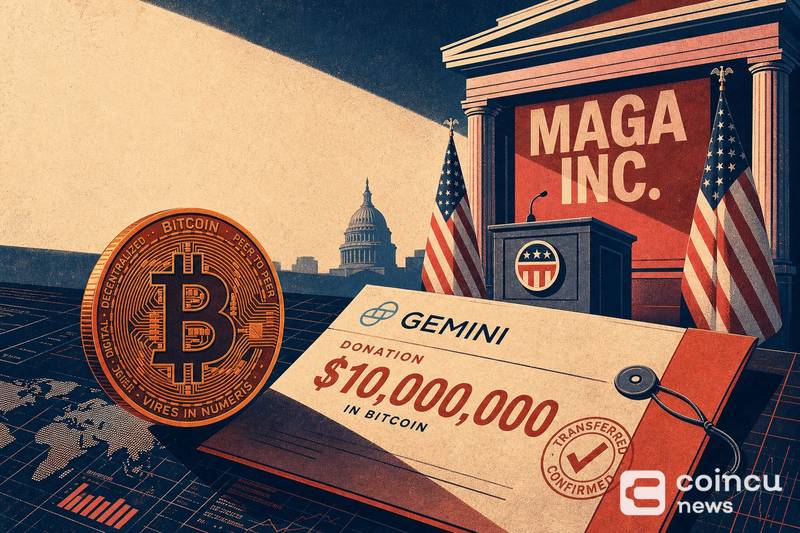 Gemini пожертвовала $10 миллионов в Bitcoin про-Трамповскому super PAC MAGA Inc.