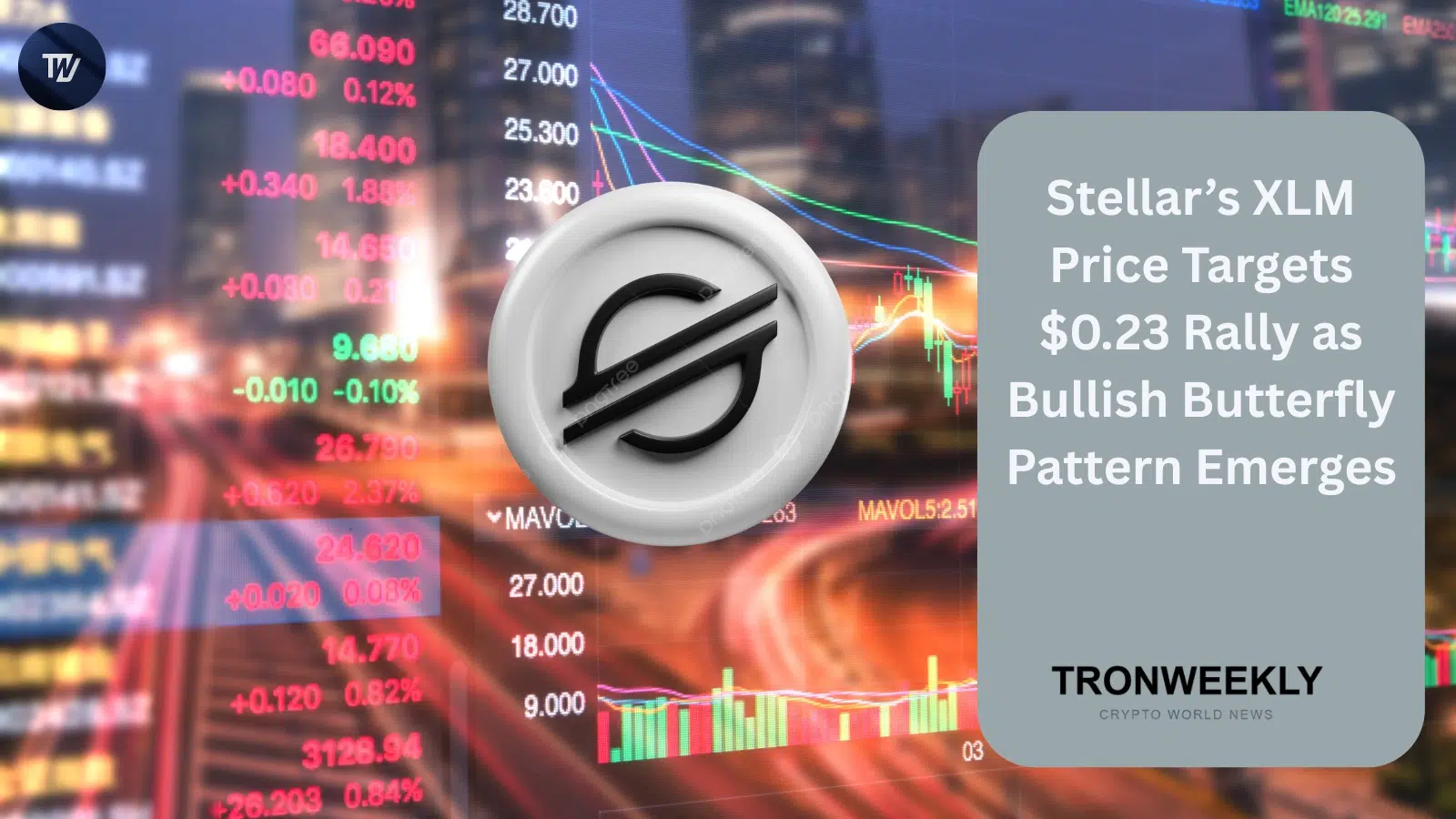 Le XLM de Stellar vise 0,23 $ alors qu'un modèle harmonique haussier en papillon émerge