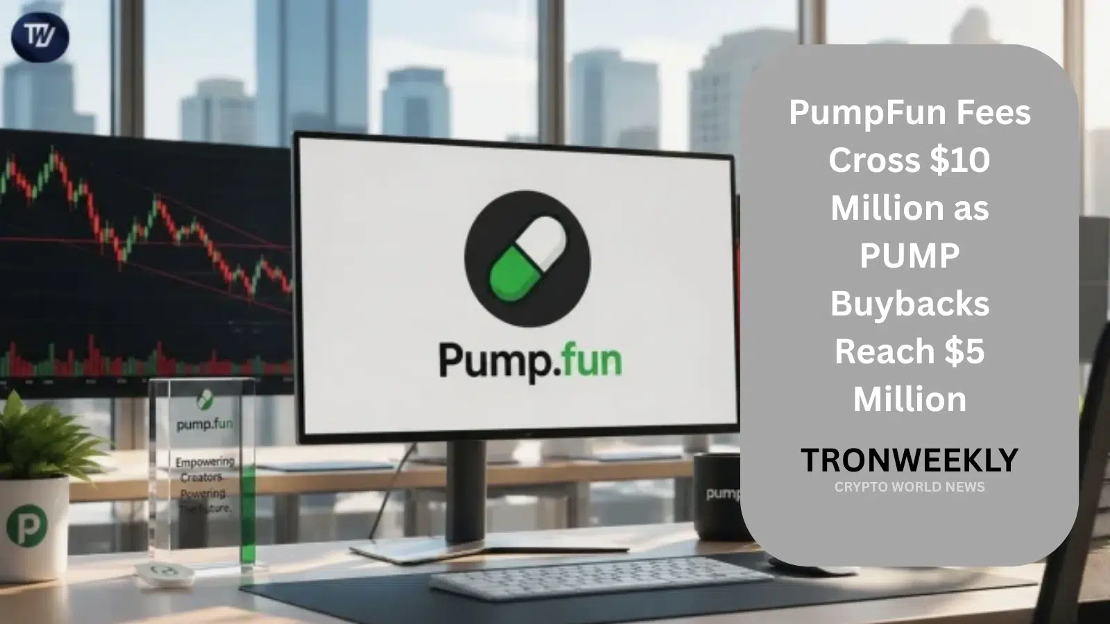 Комиссии PumpFun превысили $10 млн, а выкупы PUMP достигли $5 млн