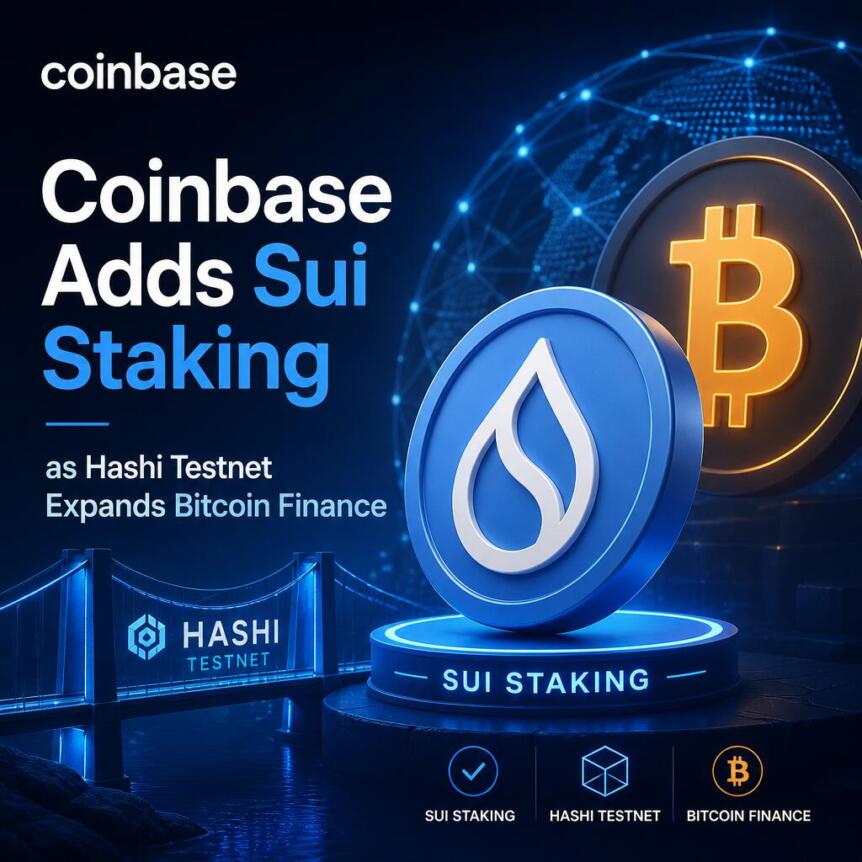 Coinbase запускает стейкинг SUI с ежедневными вознаграждениями на фоне расширения Bitcoin-финансов через тестнет Hashi от Sui