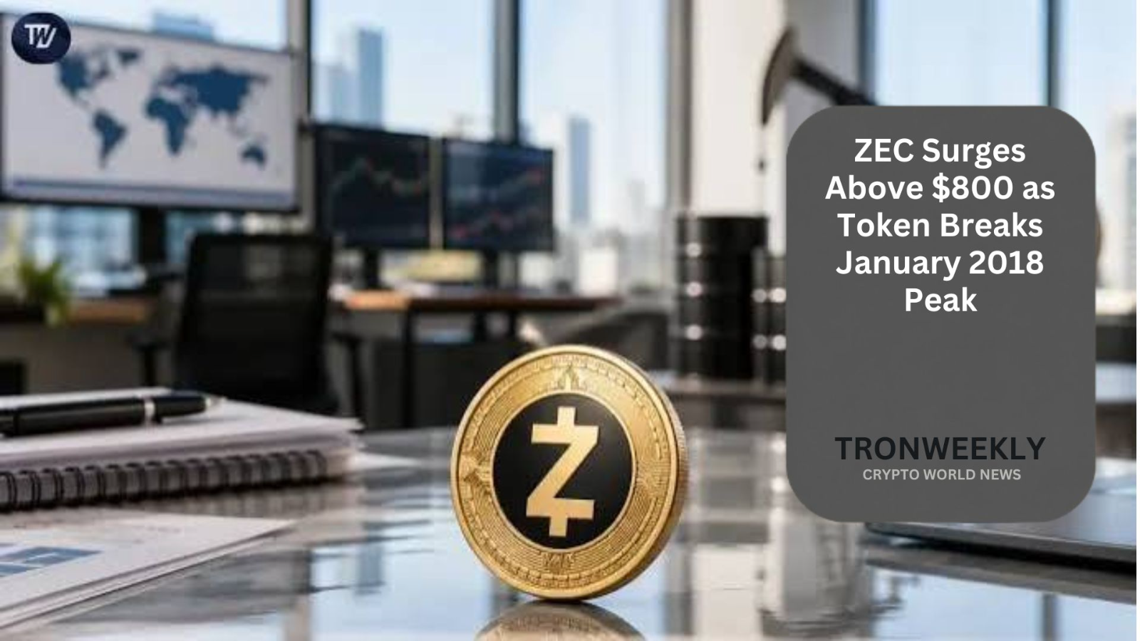 Zcash Surges Past $800 to Eight-Year High as Grayscale ETF Push Fuels Breakout