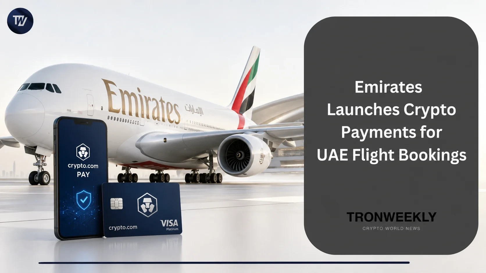 Emirates запускает Crypto.com Pay для бронирования авиабилетов в ОАЭ