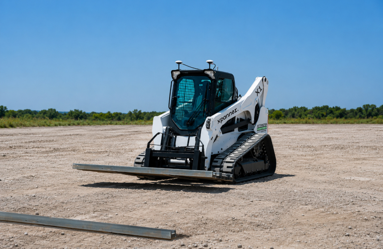 Xpanner Introduces Shake-Out, a GNSS-Guided Pile Distribution System for Skid Steers