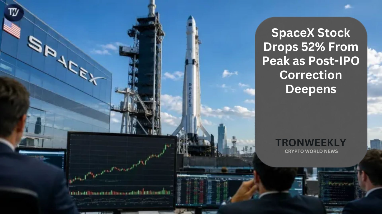 Акции SpaceX упали на 52% от пика по мере углубления пост-IPO коррекции