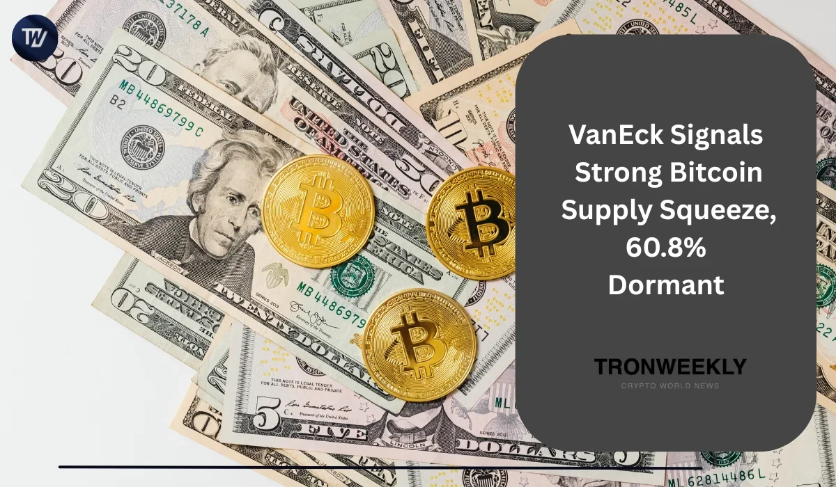 VanEck указывает на сжатие предложения Bitcoin: 60,8% обращающегося объема остается неактивным