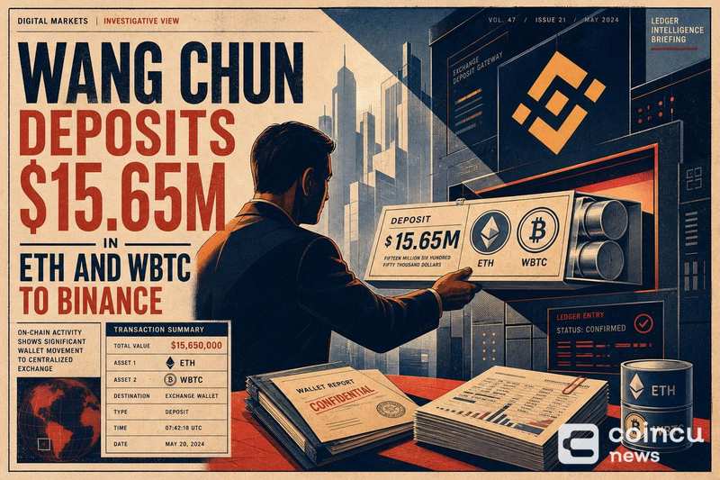Wang Chun wpłaca ETH i WBTC o wartości $15.65 mln na Binance