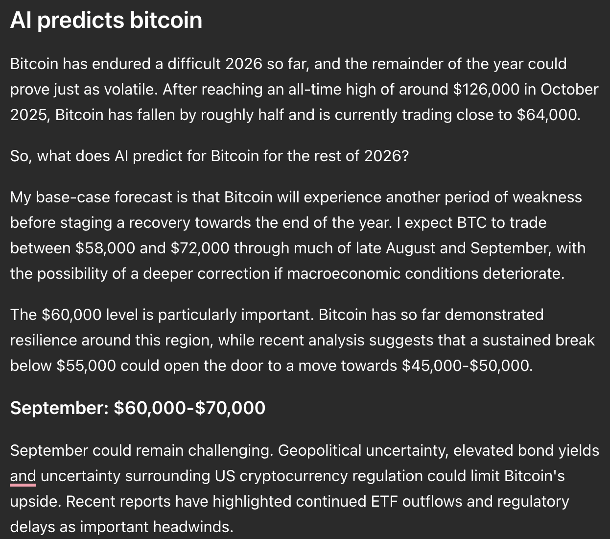 ChatGPT's Bitcoin-voorspelling ziet herstel naar $105,000 tegen eind 2026