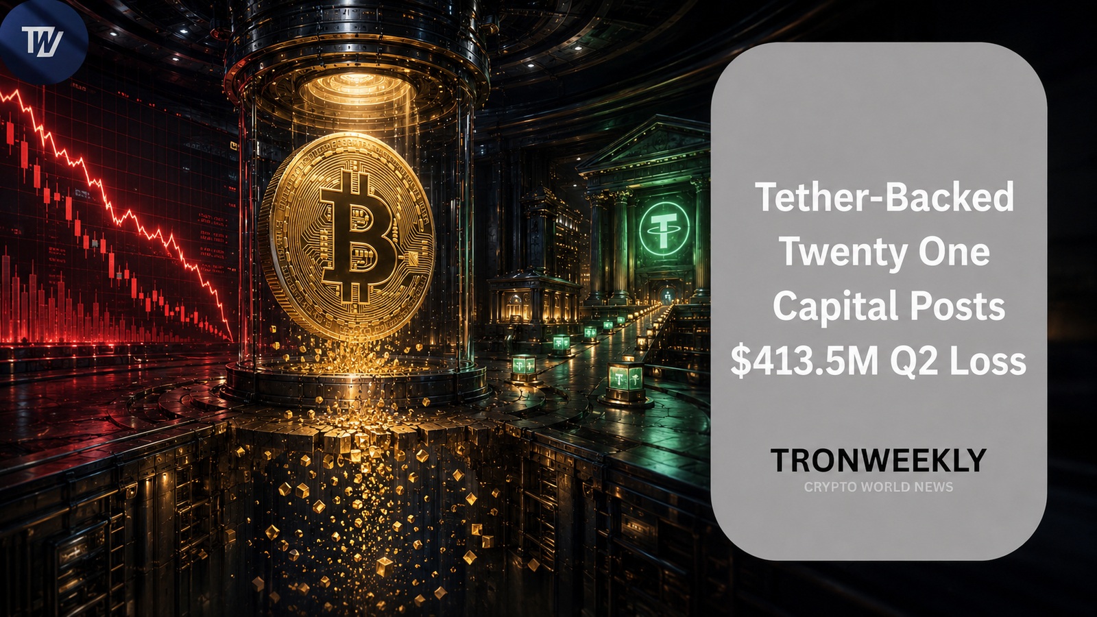 Twenty One Capital registra una pérdida de $413.5M en el segundo trimestre ante la caída de sus tenencias de Bitcoin