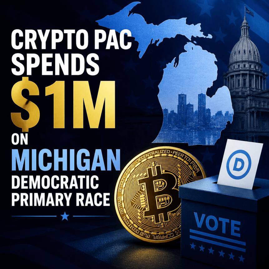Crypto-PAC besteedt $1 miljoen aan Democratische voorverkiezing in Michigan