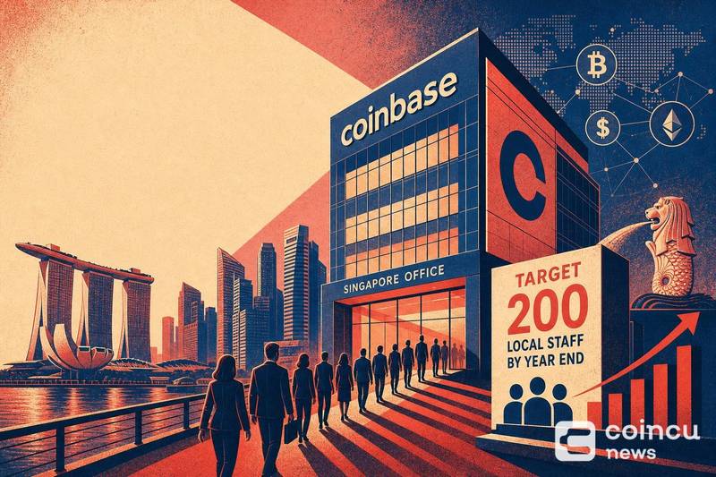 Coinbase Opens Singapore Office, Plans About 200 Local Staff by Year-End