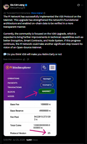 La mise à niveau du Mainnet V25 de Pi Network attire l'attention de la communauté sur les développements potentiels de la V26