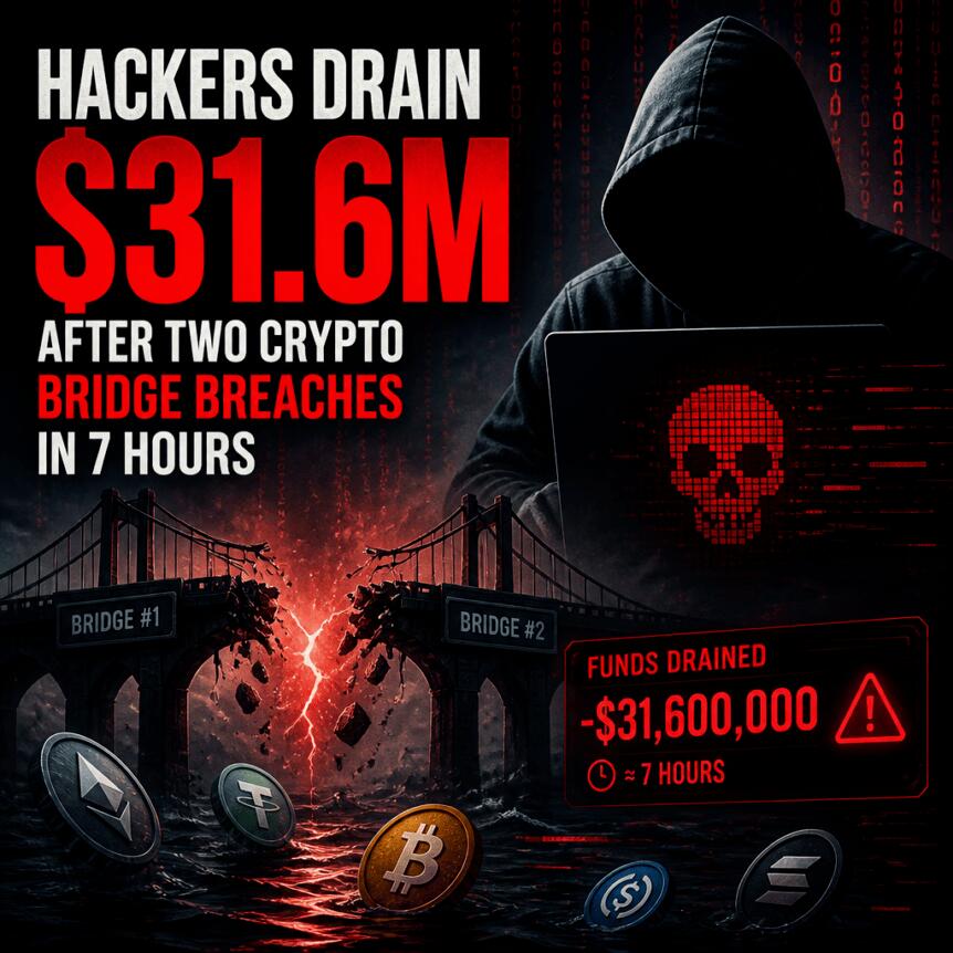 Два эксплойта криптомостов вывели более $31.6 млн за семь часов